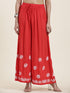 Samma Chikankari CO-ORD Set In Modal Cotton for Women In RED